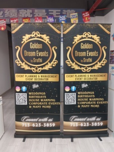 Venta al por mayor de tamaño personalizado de aluminio portátil Roll-Up Standee retráctil Banner Roll Screen Stand para exhibición publicitaria exposición - Product Image 4