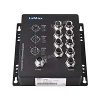 Commutateur Ethernet étanche InMax 8 ports 12v 24v 10/100Mbps M12 Commutateur industriel embarqué codé D Commutateur M12