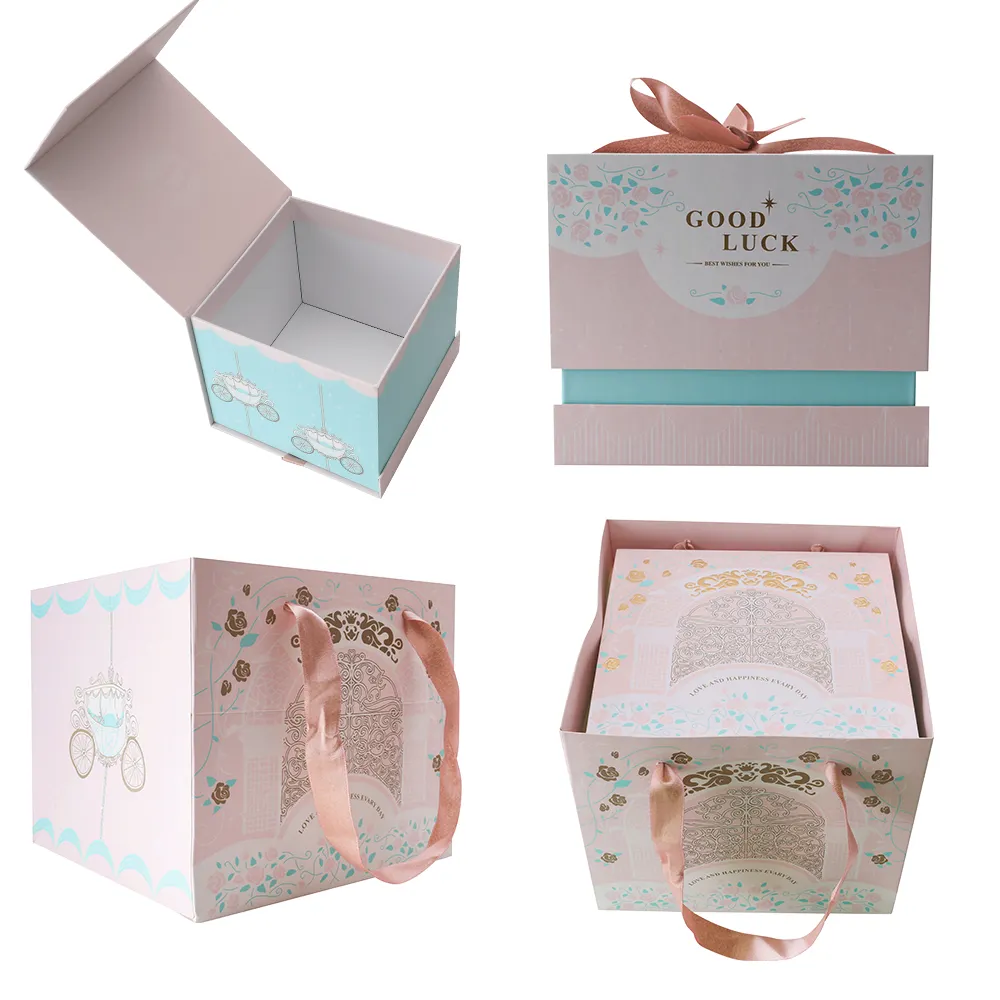 Luxury Gift Box Baby Children Gift Packaging Cookie Candy Chocolate Packaging Gift Box With Handle