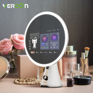 Nuevo espejo de maquillaje de fábrica Vercon 2025, espejo de belleza inteligente cosmético, AI tocador de escritorio, luz Led iluminada, música Bluetooth - Product Image 2