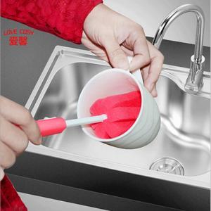 Cepillo para botellas con mango largo, herramienta de limpieza extensible para biberones, termos, tazas con cabezal de espuma, rojo, verde, azul - Product Image 5
