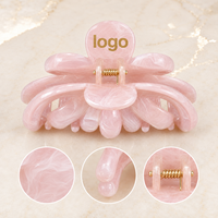 Pince à cheveux en acétate Ume avec logo personnalisé, 11,5 cm, grande pince à cheveux en forme de pieuvre, maintien solide pour cheveux épais, accessoires pour cheveux en gros