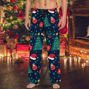 <span class=keywords><strong>Pantaloni</strong></span> <span class=keywords><strong>Pigiama</strong></span> Personalizzati da <span class=keywords><strong>Uomo</strong></span> per Natale e Halloween con Tasche, Abbigliamento da Notte Maschile - Product Image 2
