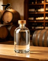Botella de Vino de Vidrio Vacía con Corcho para Vodka, Ginebra, Ron, Whisky, Tequila y Brandy