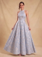 Robes de Soirée Jacquard pour Invitées de Mariage, Robes Longues en Satin pour Femmes, Robes de Bal Personnalisées Longueur Ras du Sol, Robes Formelles pour Occasions Spéciales