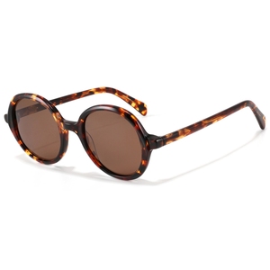 Gafas de sol redondas con montura completa de estilo tortuga, protección UV400, unisex, estilo retro para adultos - Product Image 4