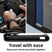 Porte-passeport en cuir PU, étui pour cartes et documents, blocage RFID, portefeuille multifonctionnel pour passeport, porte-billets de voyage internationaux