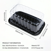 Groothandel Wegwerp Transparante PET Plastic Taartdoos - Rechthoekige Dessert Mousse Taart Kaas Gebak Verpakking
