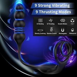 لعبة جنسية محفزة للغاية تبقى حلقة قضيب صلبة للرجال مع سدادة حلقة قضيب سدادة للمؤخرة - Product Image 5