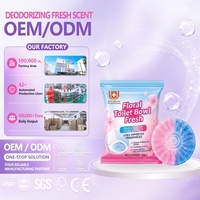 Tablettes nettoyantes personnalisables de 50g parfum lavande pour réservoirs de toilettes d'hôtel ; Blocs de nettoyage désodorisants robustes OEM/ODM