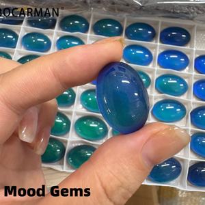 BOCARMAN Ruh Taşları Sıcaklığa Duyarlı Renk Değiştiren Değerli Taşlar Oval Dökme Duygusal Taşlar Stokta Toptan - Product Image 2