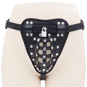 Roestvrijstalen Hanenkooi Voor Heren Met Lederen Bdsm-Kuisheidsvergrendeling Voor Volwassenen En Sm Bondage-Uitrusting - Product Image 3