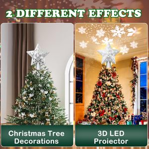 Ornements de décoration en gros Toppers d'<span class=keywords><strong>arbre</strong></span> de Noël <span class=keywords><strong>Projecteur</strong></span> de flocon de neige rotatif à <span class=keywords><strong>LED</strong></span> - Product Image 4