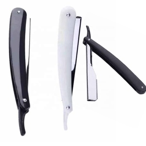 Comfortable Sharp Blade <b>Razor</b> <b>Men</b> Shaving Barber Tools Hair <b>Razor</b> And Blade Stainless Steel Straight <b>Razor</b> Plastic Handle - Product Image 1