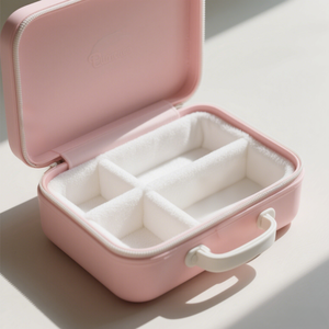 Organizador de leche materna amigable con los viajes a prueba de fugas, caja de almacenamiento de extractor de leche EVA rosa, bolsa enfriadora de leche portátil para amamantar a mamá - Product Image 6