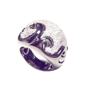 HongKong Custom Design Fast Delivery 18k White Gold Rhodium Black Natural Diamond Hyperbole Cocktail Fancy Rings for Wife Gift - Product Image 2