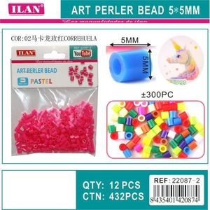 Perline ILAN Art Perler 5x5mm Rosa Fucsia Pastello per Progetti Creativi - Product Image 1