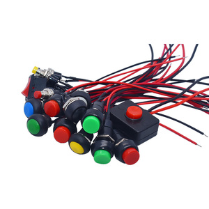 12mm <strong>Push</strong> <strong>button</strong> <strong>switch</strong> <strong>waterproof</strong> <strong>small</strong> car circuit wire speaker electrical mini boat shape round line PBS-11B PBS-33b - Product Image 1