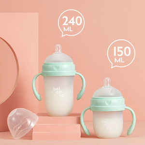 Bouteille d'alimentation pour bébé <span class=keywords><strong>anti</strong></span>-<span class=keywords><strong>colique</strong></span> en silicone sans BPA pour bébés de 0 à 12 mois Matériel en silicone de qualité alimentaire Bouteille pour bébé à sublimation - Product Image 2