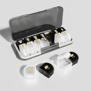 Mini caja <span class=keywords><strong>de</strong></span> medicina portátil Gujia, caja <span class=keywords><strong>de</strong></span> almacenamiento <span class=keywords><strong>de</strong></span> pastillas <span class=keywords><strong>de</strong></span> plástico desmontable con diseño dividido para viajes semanales y almacenamiento <span class=keywords><strong>de</strong></span> vitaminas - Product Image 1