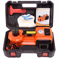Cric hydraulique électrique 5T 12V avec pompe de gonflage de pneus, kit de levage de voiture automatique 3-en-1 pour SUV et berlines