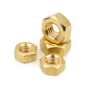 China Manufacturer Brass Copper Hex Nut M2 M3 M4 M5 M6 Custom Copper Brass Hex Nut Wholesale