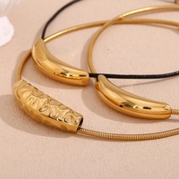 Dreamshow Collier ras du cou magnétique style punk Collier en acier inoxydable 316L plaqué or 18 carats