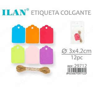 ป้ายแขวนอิลัน ขนาด 3x4.2 ซม. 12 ชิ้น ป้ายหลากสีสำหรับป้ายเสื้อผ้า - Product Image 3