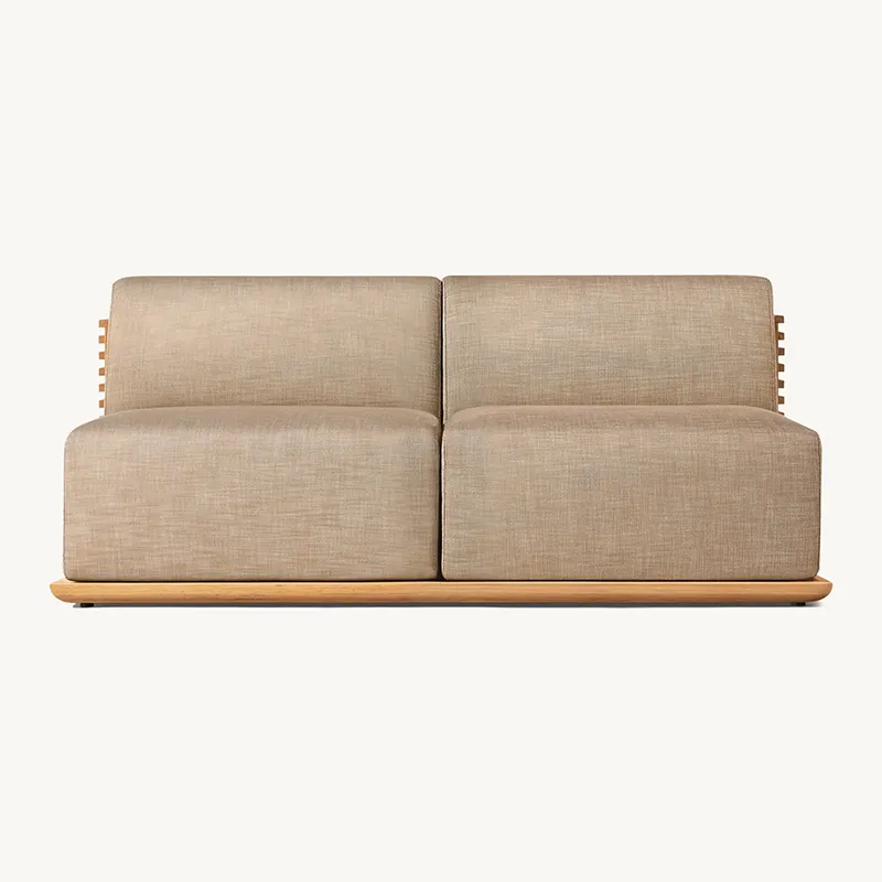 New Design Backyard Deck Garden Sofa Set Hotel Patio Luxury Solid Wood Teak Furniture Outdoor Couch 1 2 3 Seats