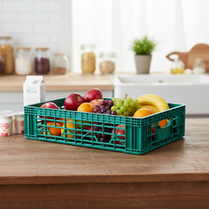 Etap KE 660 Perforated <b>Plastic</b> <b>Crate</b> Virgin HDPE Stackable Foldable Anti-Bacterial Food Grade Milk Box Yoghurt Storage Fruit - Product Image 3