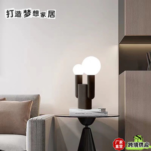 Lámpara de mesa de resina minimalista moderna, control de interruptor E27 para sala de estar, dormitorio, iluminación decorativa de estilo nórdico - Product Image 5