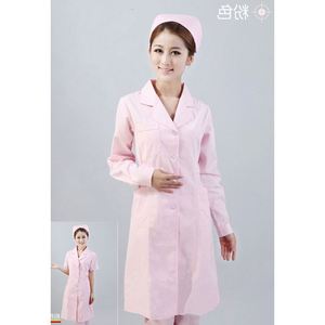 Uniformes d'infirmière à manches courtes en tissu polyester rose, bleu et blanc, anti-humidité, vêtements de travail pour femmes en milieu hospitalier - Product Image 3