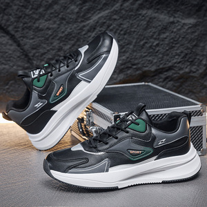 Zapatos Casuales para Hombre 2025, Zapatos Deportivos de Cuero de Alta Calidad, Estilo Chunky, con Cordones, para Correr y Caminar - Product Image 1