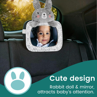 Miroir de voiture personnalisé à cadre souple pour bébé, orienté vers l'arrière, grand angle, pour siège arrière, fixation sur appuie-tête