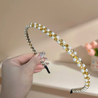 2025 nouvelle Version à la main coloré cristal perles perle bandeau brillant mode perle cheveux cerceaux en gros cheveux accessoires