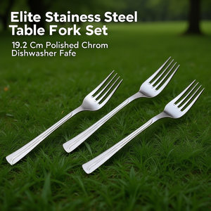Juego de tenedores de mesa 3 piezas Inox (19,2cm) ELITE Cromo brillante CVLX30C3 - Product Image 3