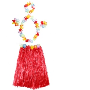 Jupe en herbe élastique de <span class=keywords><strong>danseuse</strong></span> <span class=keywords><strong>hawaïenne</strong></span> Hula avec ensemble de costume fleuri - Product Image 5