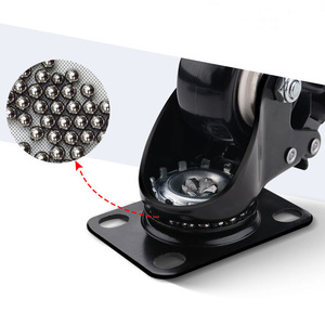 Soruda xoay kim loại đồng câm Caster Bánh Xe đồ nội thất màu đen xoay máy tính ghế bánh - Product Image 5