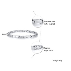 New Design Magnet Jewelry Healthy Therapy Stainless Steel <b>Cuff</b> <b>Bracelet</b> Bio Magnetic Energy <b>Bracelet</b> for Men - Product Image 3