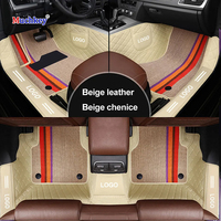 Muchkey Vente en gros Tapis de sol de voiture en cuir de luxe à double couche 7D personnalisés, à dos en burr, antidérapants, résistants à l'usure, pour toutes les saisons