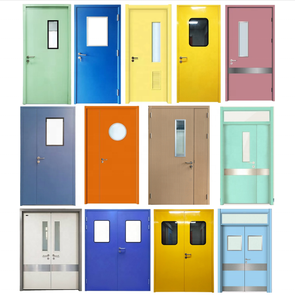Puertas de Acero para Consultorio Médico con Panel de Vidrio de Doble Hoja, Diseño de <span class=keywords><strong>Puerta</strong></span> de Hospital de Tamaño Estándar, Muy Populares - Product Image 2