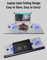 Mini contrôleur d'arcade portable avec écran pliable, double joystick, système Pandora, console de jeux vidéo rétro pour la maison