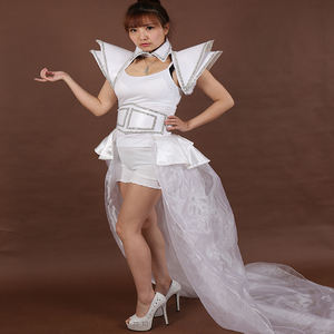 Chaleco blanco LED que brilla intensamente puesta en escena Hot Girl Outfit White Light Flash Suit bar KTV Liquor Props - Product Image 5