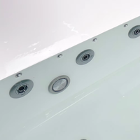 Icegalax Baignoire Jakuzzi en acrylique pour 2 personnes Baignoire balnéo d'intérieur avec 2 oreillers et jet d'air