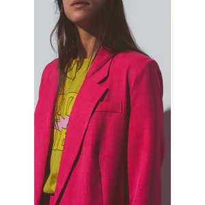 Blazer oversize testurizzato in rosa - Product Image 4