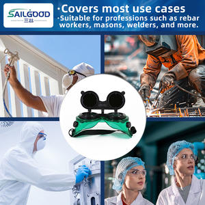 グリーン溶接ゴーグルフリップアップレンズPVC電気溶接の目の保護のための安全メガネ - Product Image 3