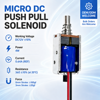 Solénoïde électromagnétique micro personnalisé à cadre ouvert, 10 % intermittent, course de 3 mm, DC 12V 4W, type pousser-tirer, pour serrure d'armoire