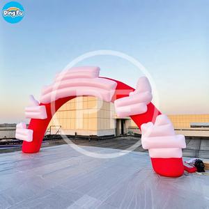 Airblown Carnival archway โคมไฟโฆษณาขนาดยักษ์สีชมพูเป่าลมรูปการ์ตูนอุปกรณ์ตกแต่งซุ้มดอกไม้สำหรับงานปาร์ตี้ - Product Image 4