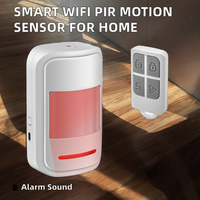 Sensor Gerak PIR WiFi Bahan ABS Jangkauan Deteksi 10-20m Alarm Suara Strobo Model KR-P819 Keamanan Rumah