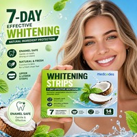 7 Traitements Bandes Blanchissantes à Domicile Marque Privée Saveur Noix de Coco Menthe Bio Sans Peroxyde Bandes Blanchissantes pour les Dents